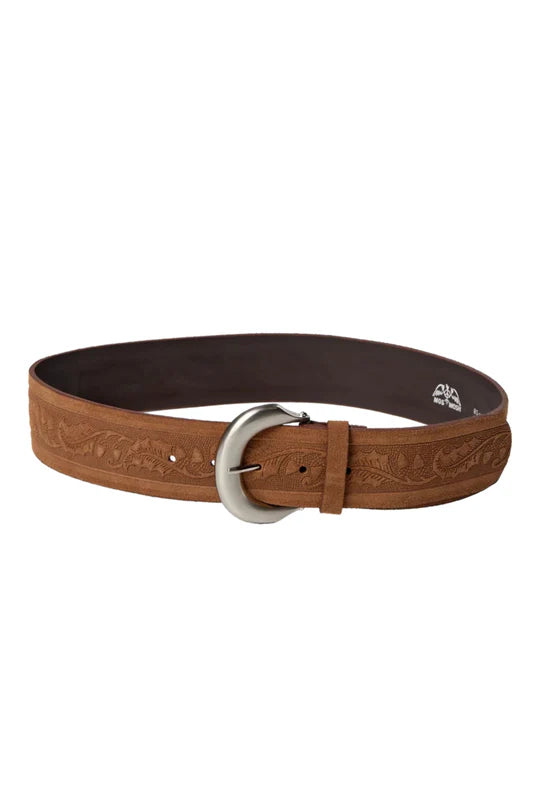 Embossed Suede Waist Belt