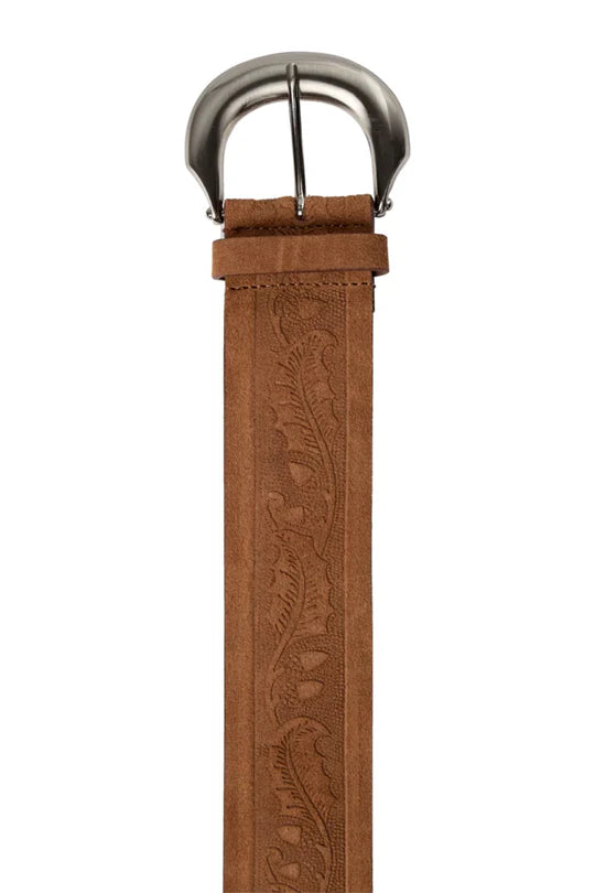 Embossed Suede Waist Belt