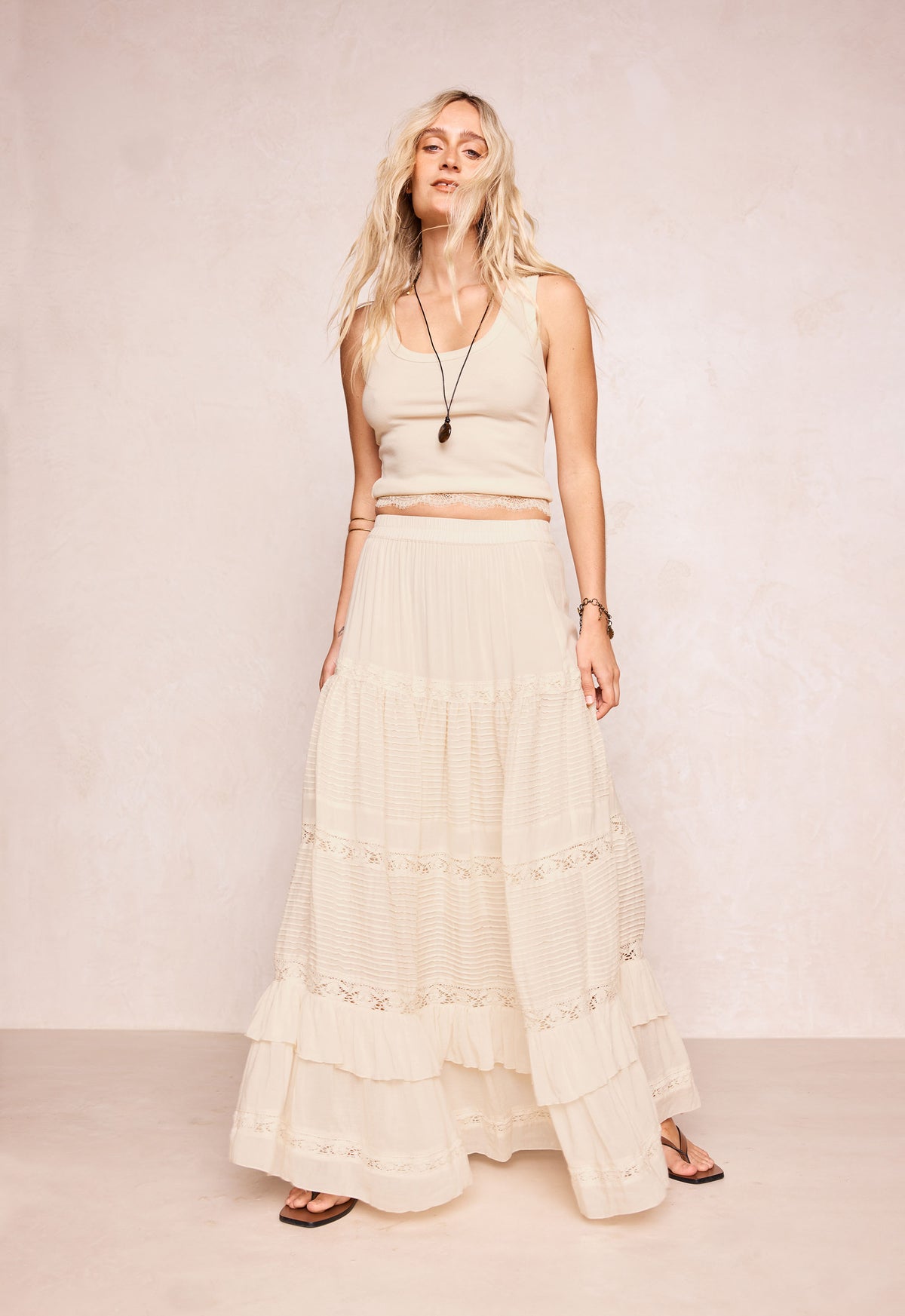 Ines Tiered Maxi Skirt