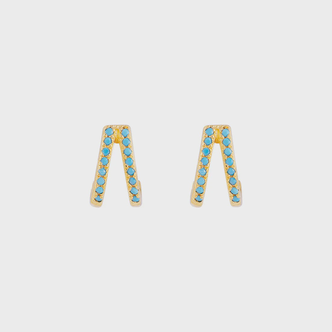 Turquoise Twin Pave Huggies