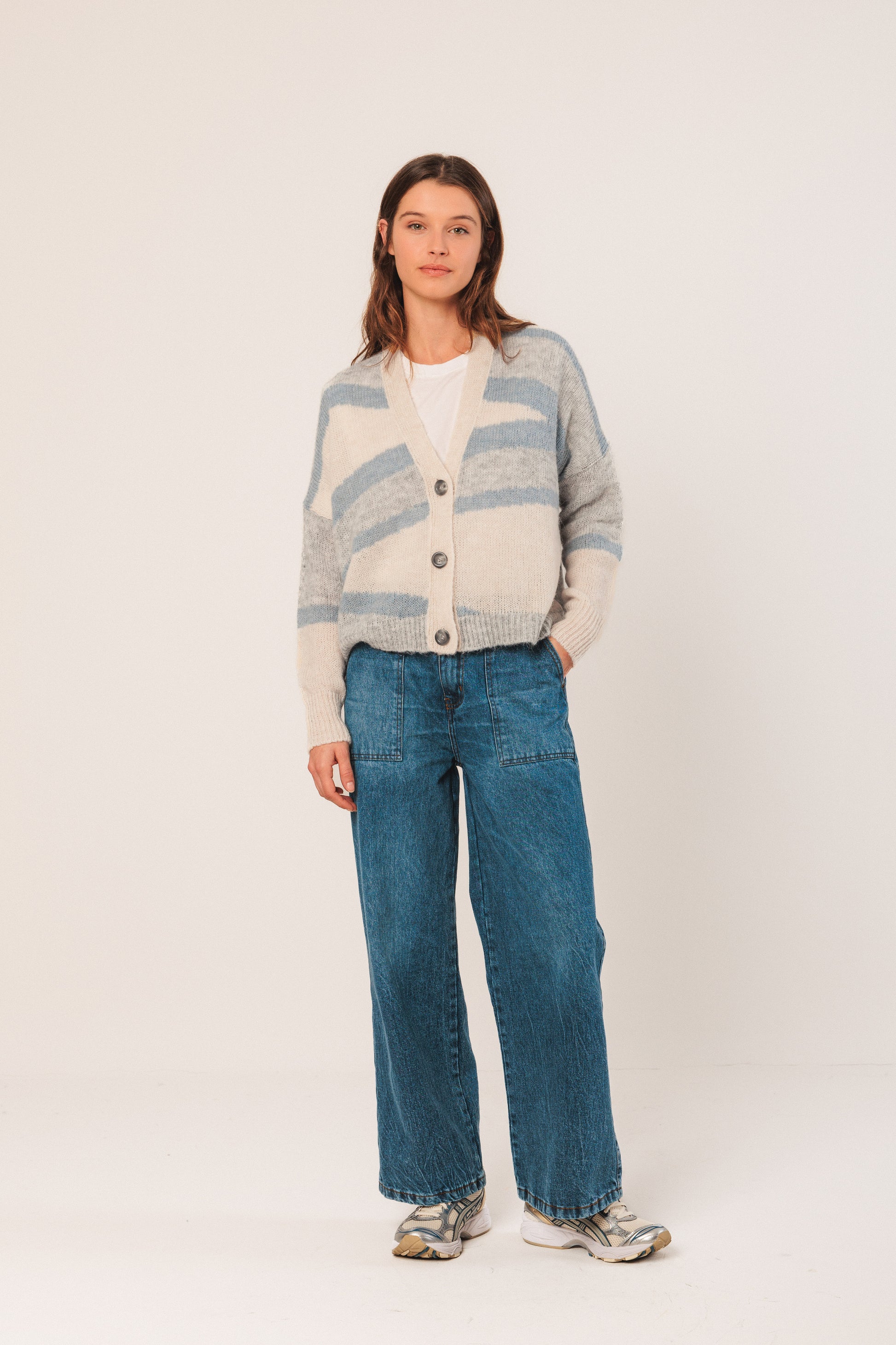 Intarsia Alpaca Cardi