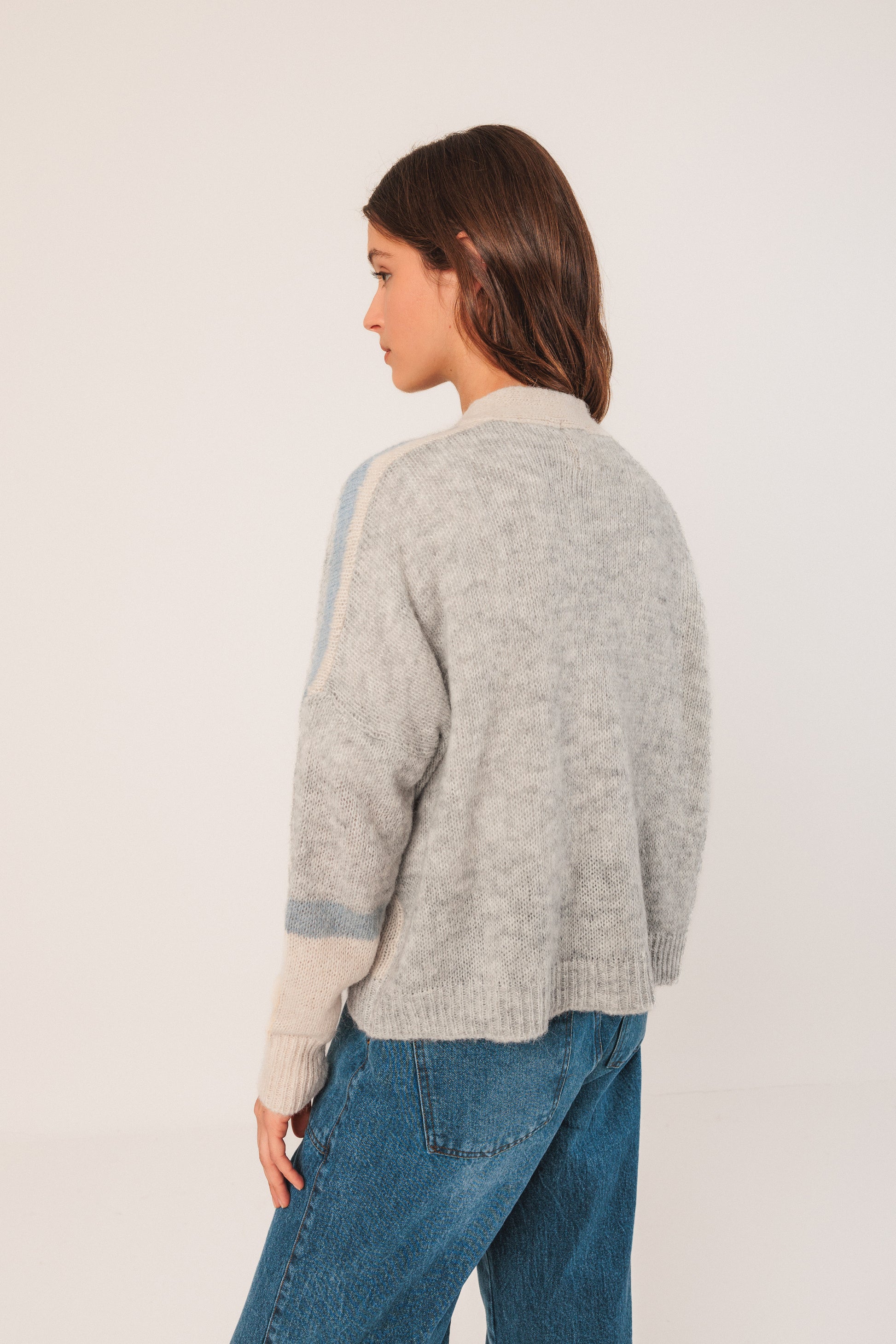 Intarsia Alpaca Cardi