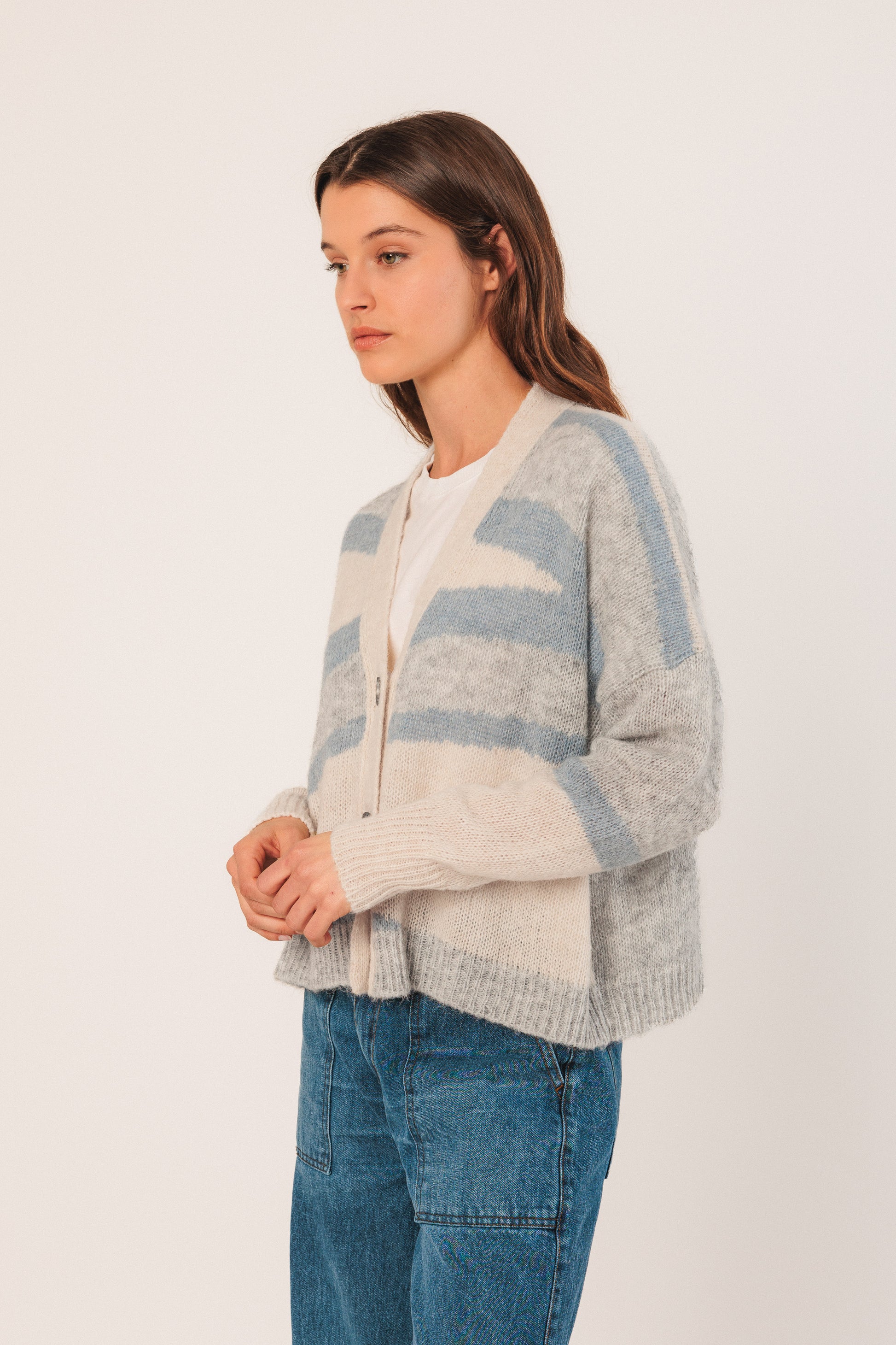 Intarsia Alpaca Cardi