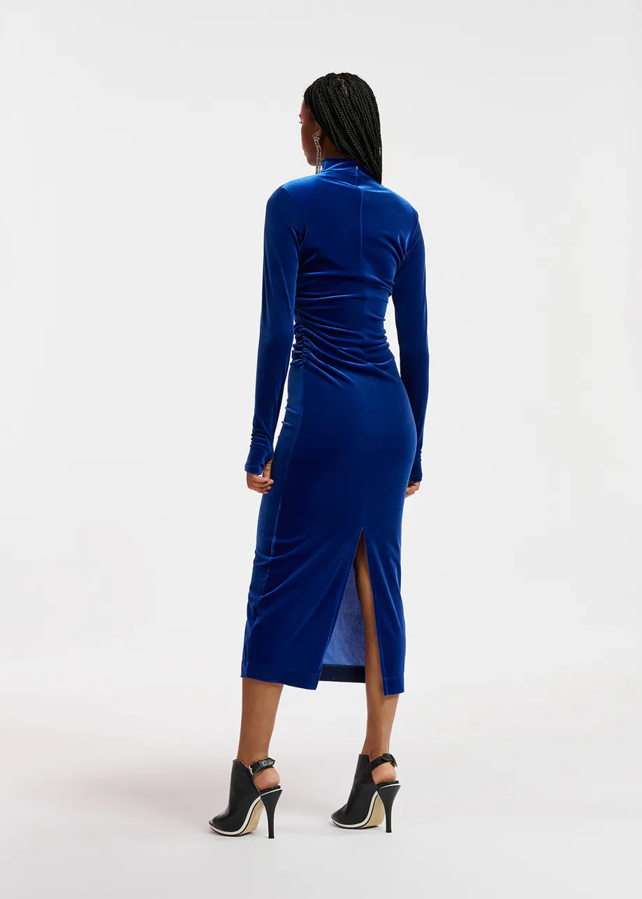 Erita Blue Velvet Dress