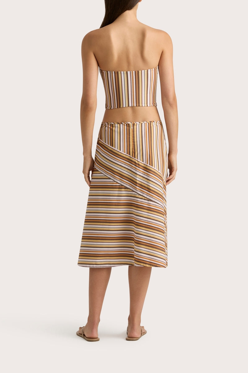 En Vau Skirt - Terracotta Stripe