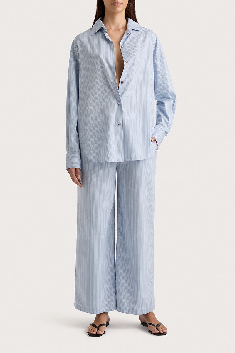 Freja Shirt - Blue Pinstripe