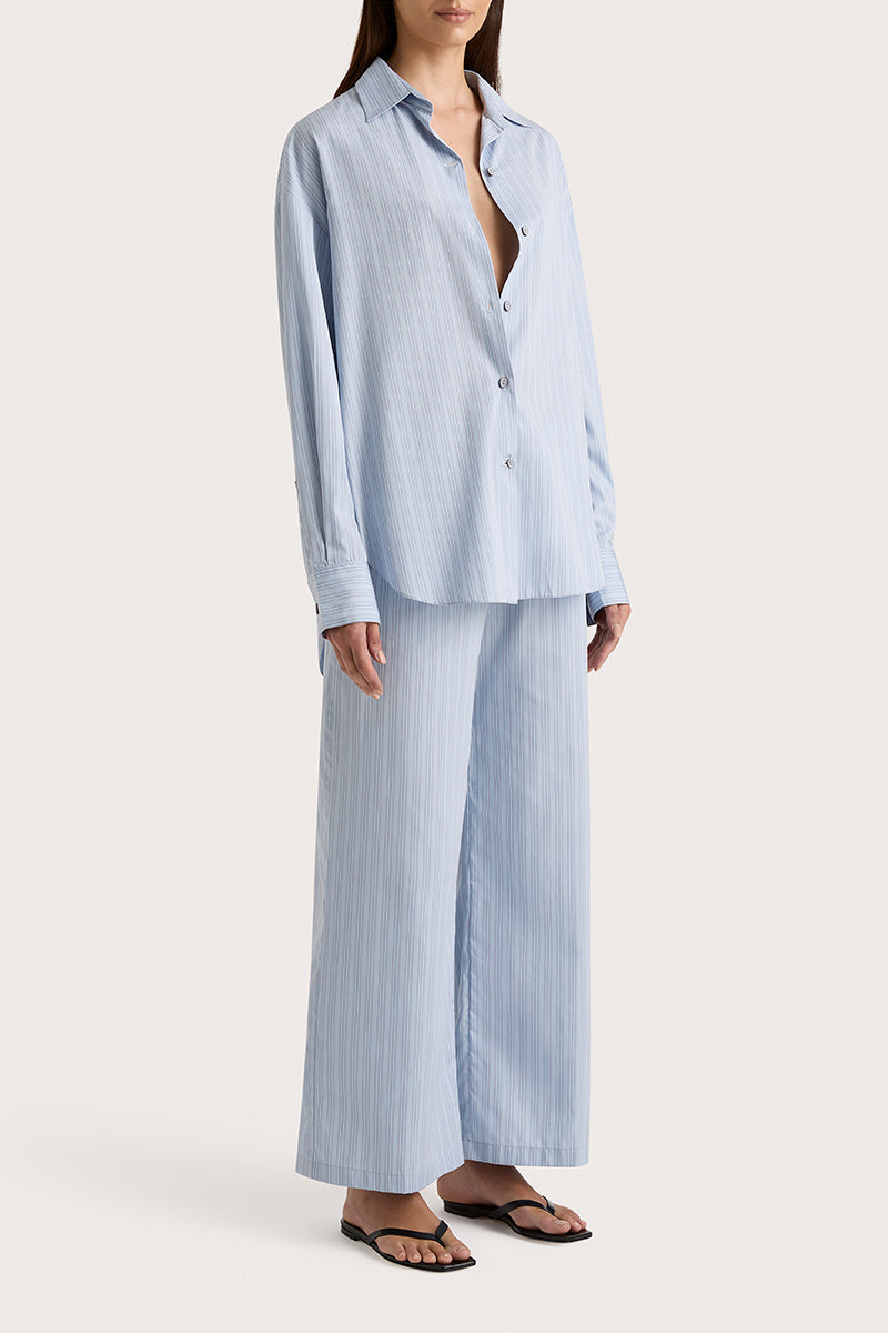 Freja Shirt - Blue Pinstripe