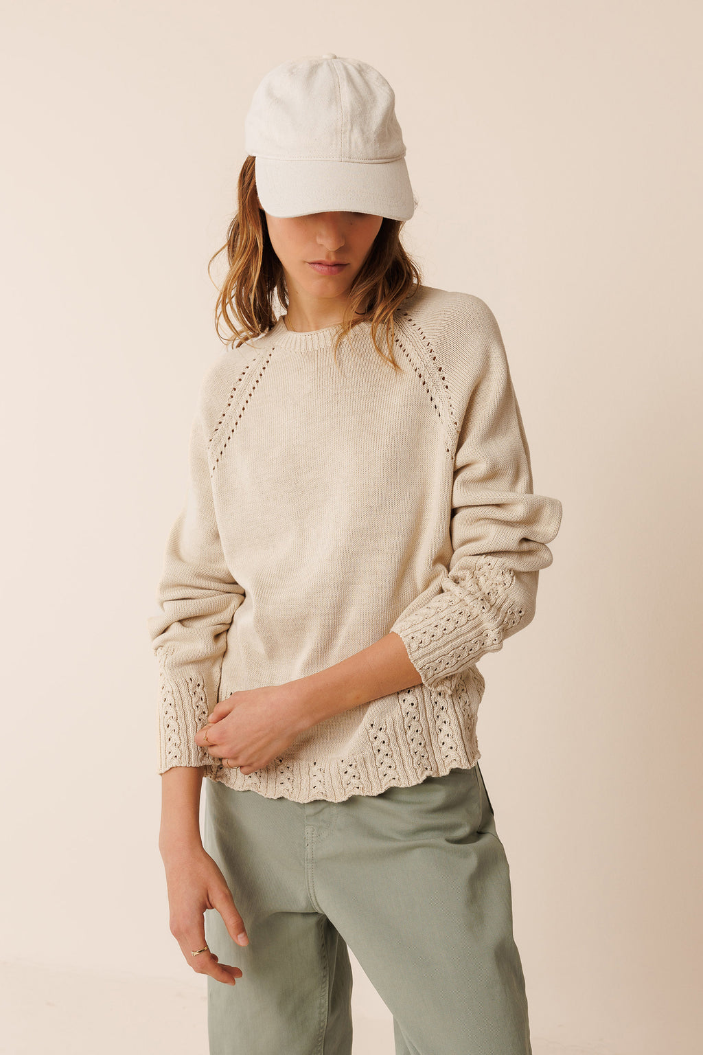 Shrunken Knit Cotton Sweater