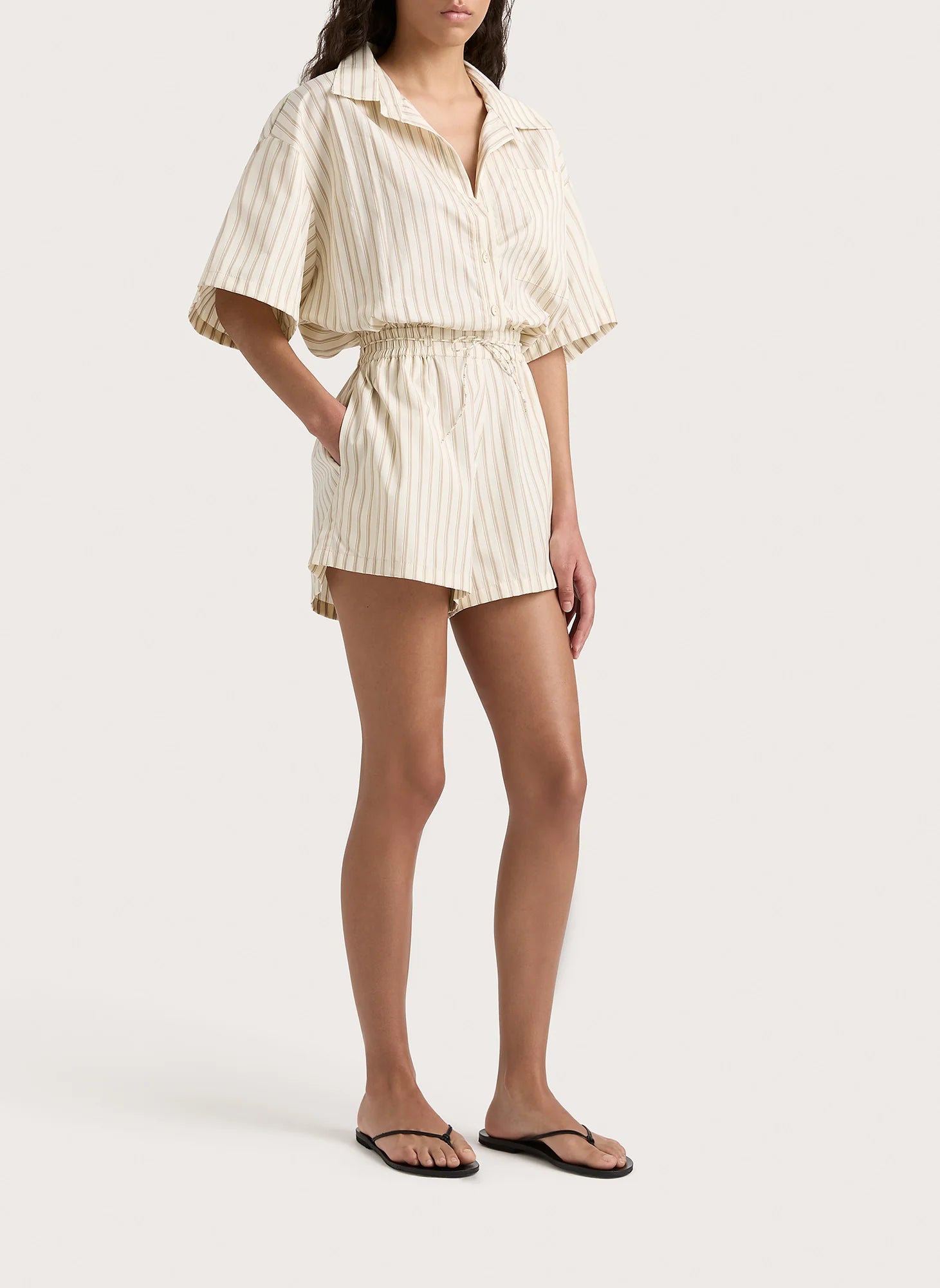 Faia Playsuit - Shadow Stripe Butter
