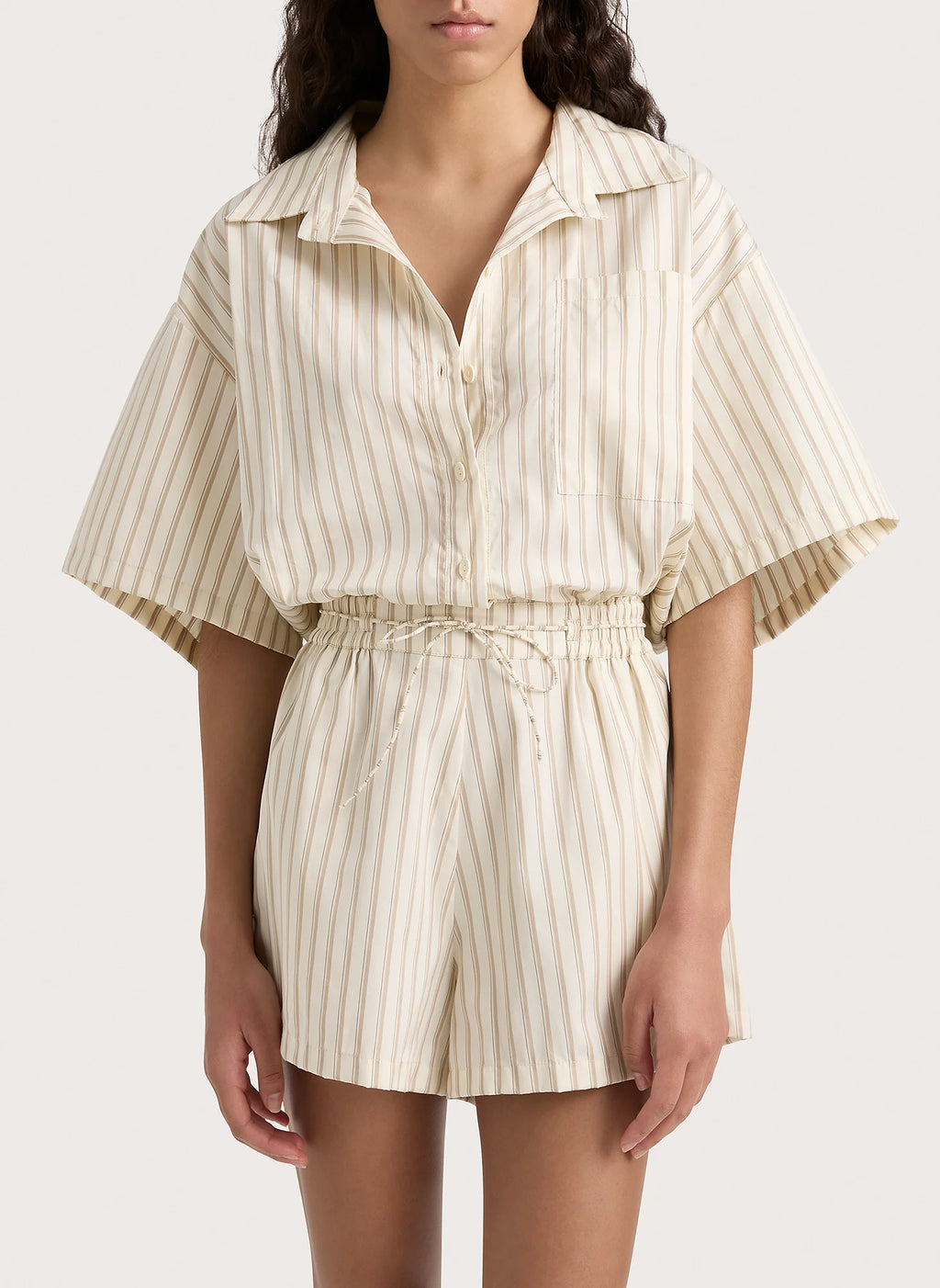 Faia Playsuit - Shadow Stripe Butter
