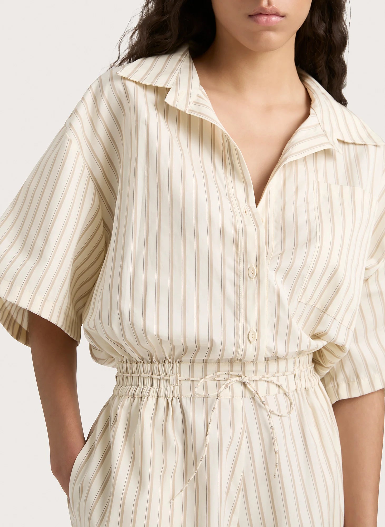 Faia Playsuit - Shadow Stripe Butter