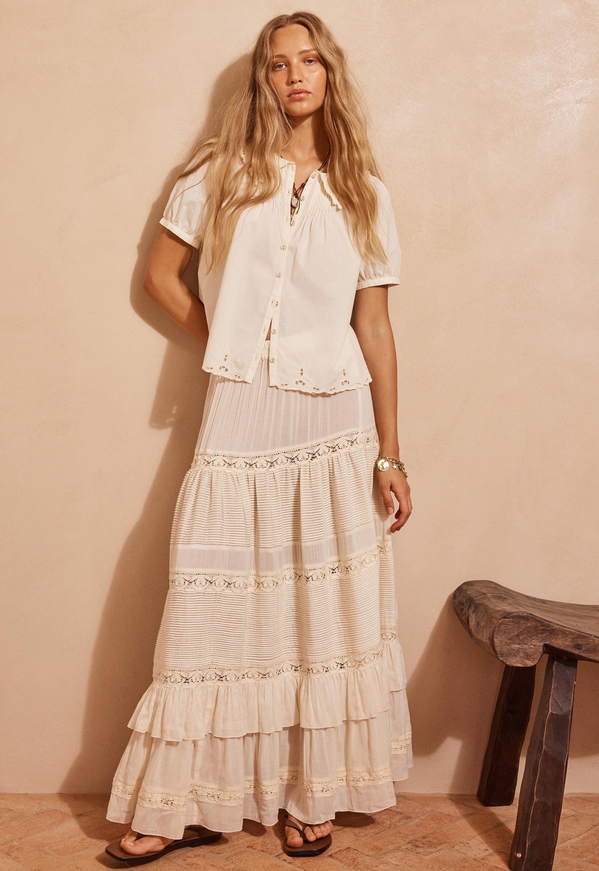 Ines Tiered Maxi Skirt