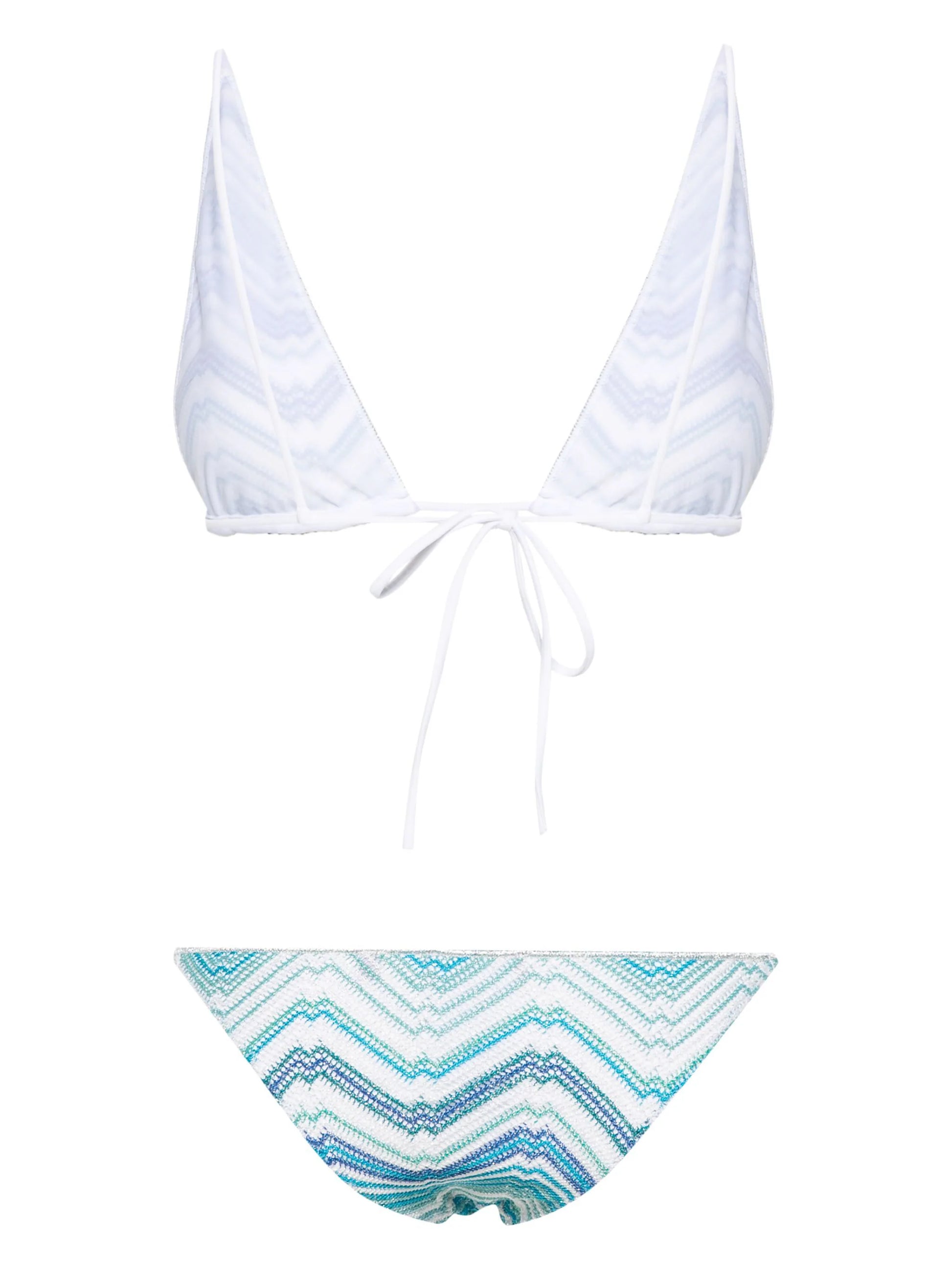 Bikini Triangle Halter Blue Chevron