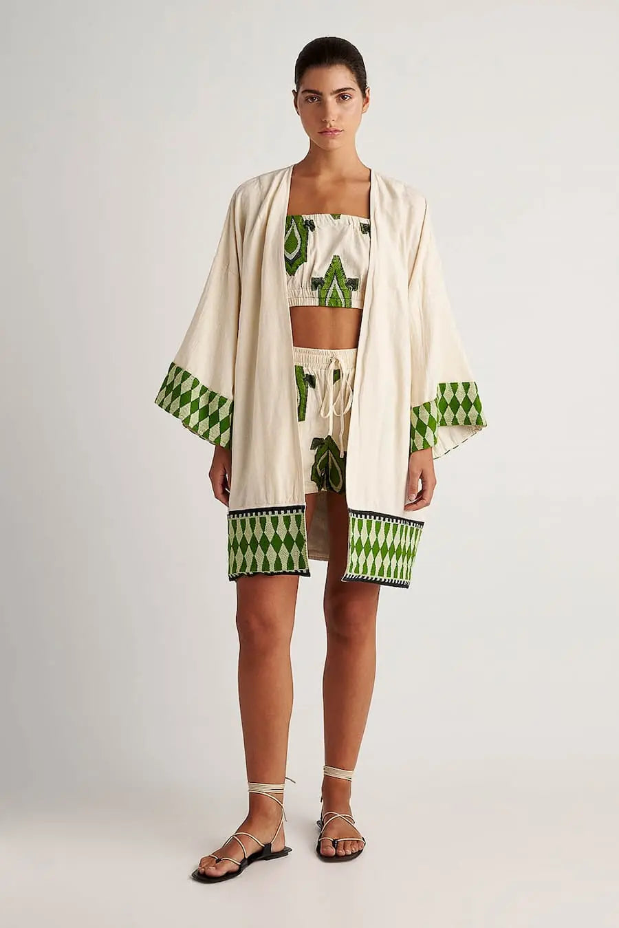 Zakar Kimono Natural/Green