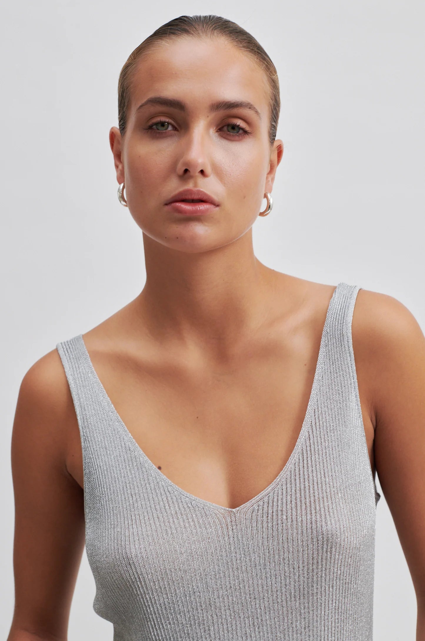 Ellia Knit Top - Silver