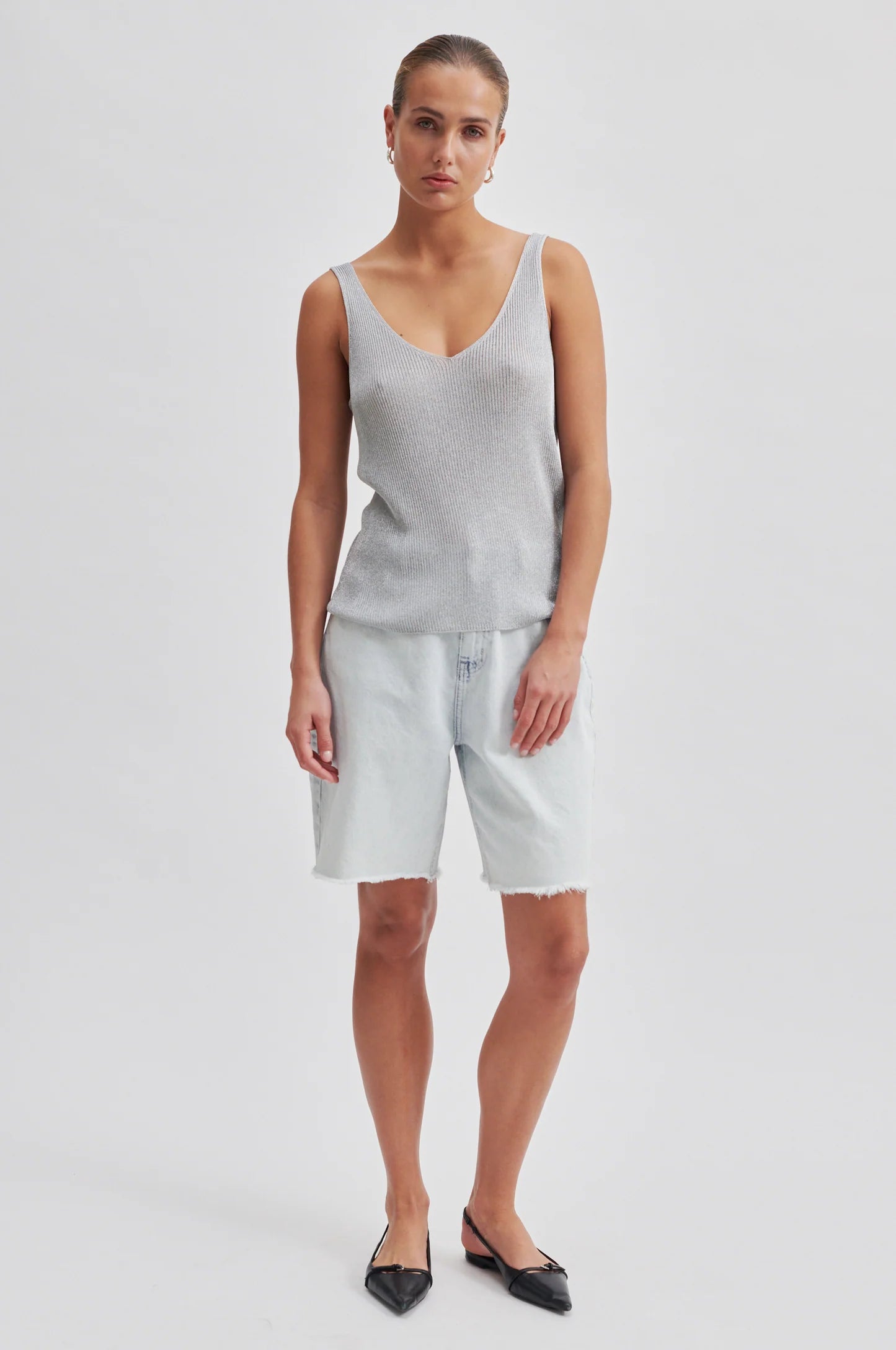 Ellia Knit Top - Silver