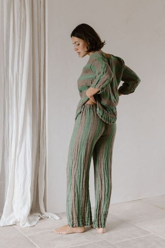 Bettina Pant - Earth Cactus Stripe