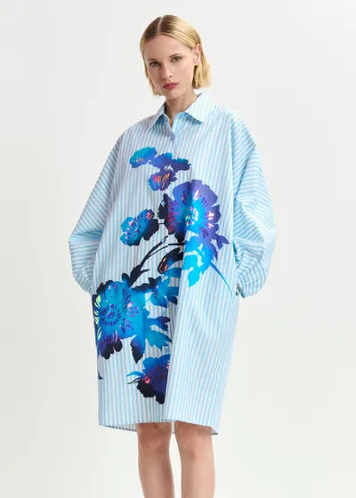 Hoses Foil Print Shirt Dress