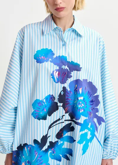 Hoses Foil Print Shirt Dress