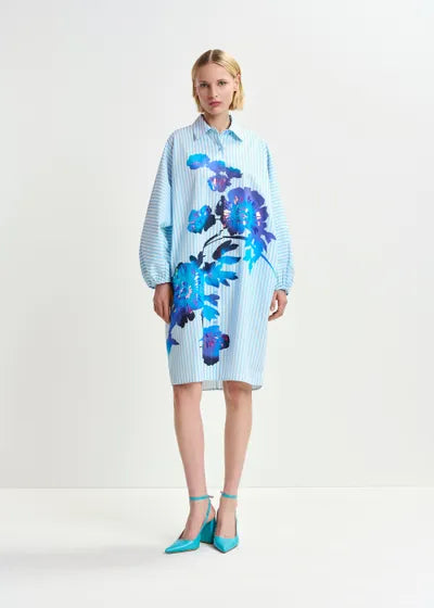 Hoses Foil Print Shirt Dress