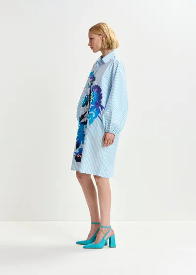 Hoses Foil Print Shirt Dress