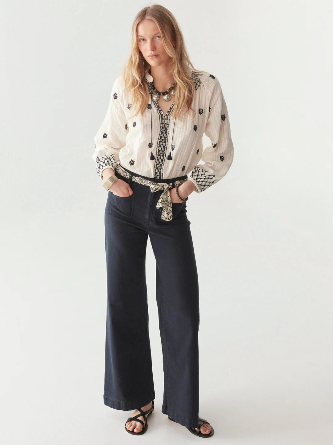 Sybille Blouse in Blue Lagoon