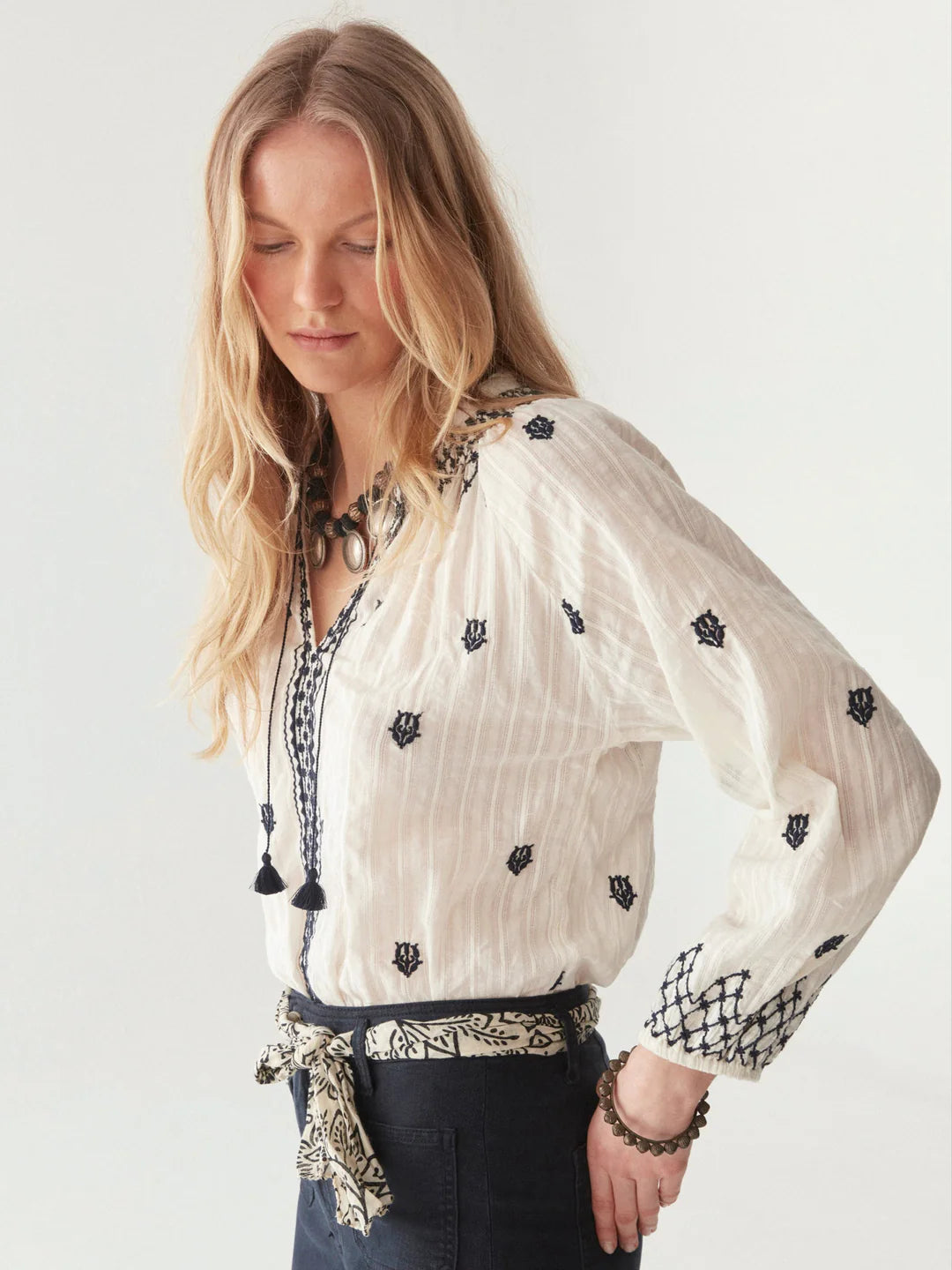 Sybille Blouse in Blue Lagoon