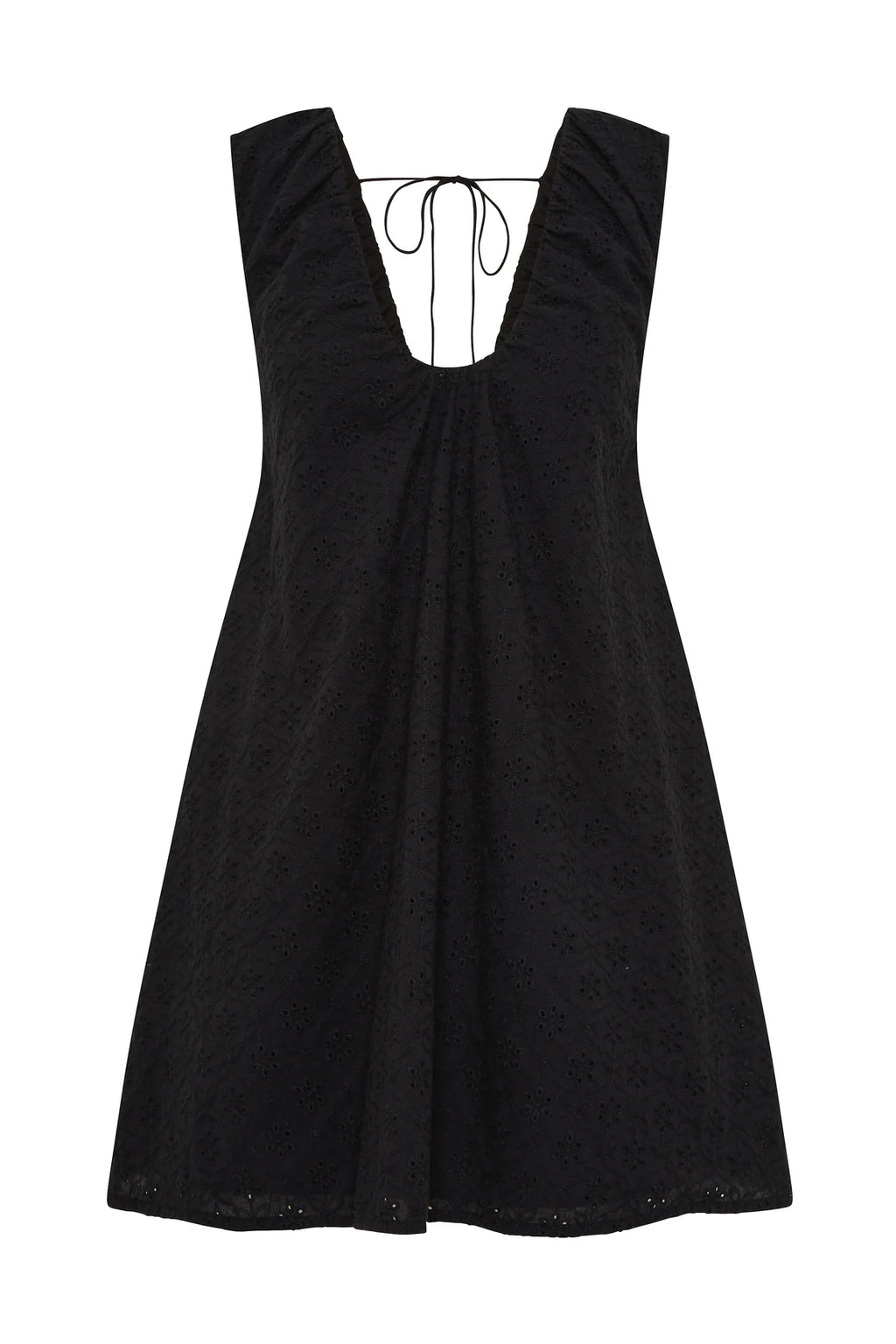 Juana Mini Dress - Black Broderie