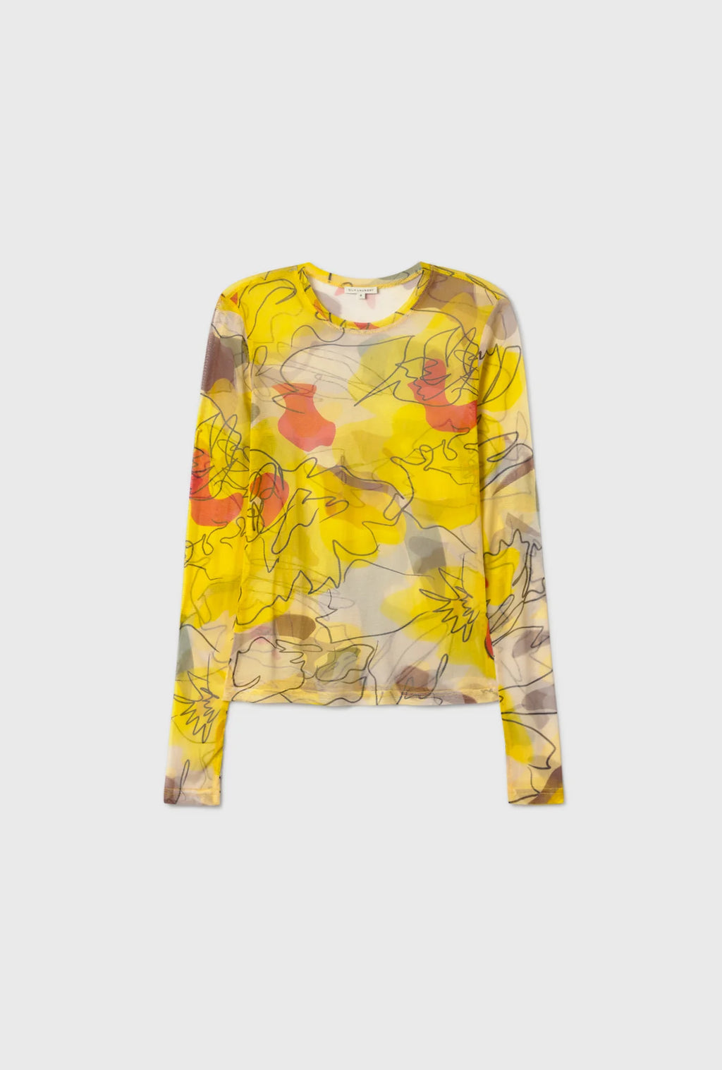 Mesh Long Sleeve Top - Sunflower Floral