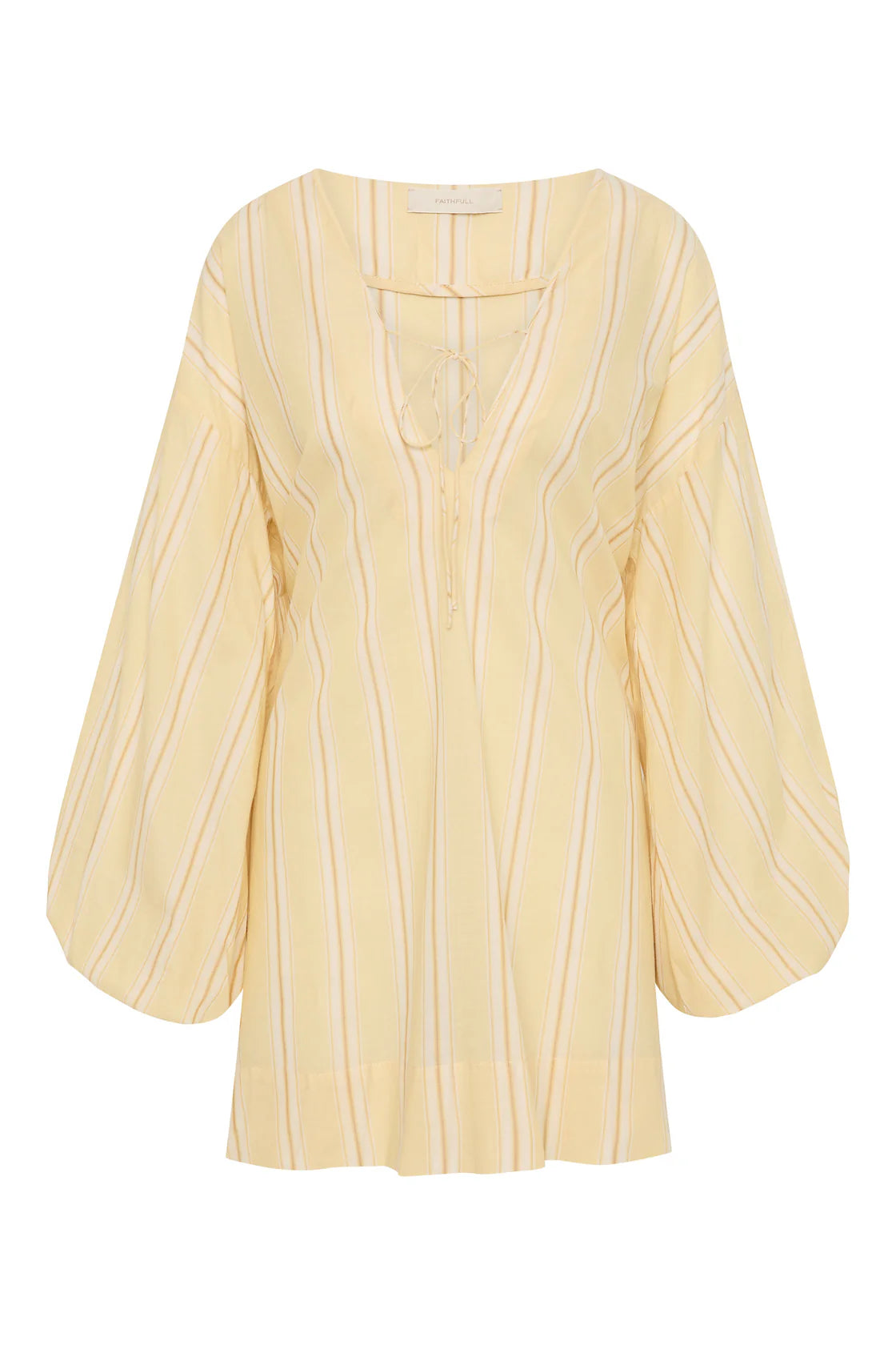 Pia Mini Dress - Faded Mustard Stripe