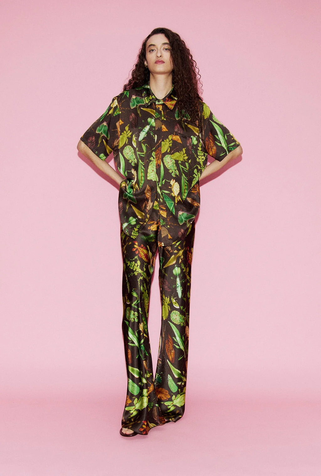 Short Sleeve Boyfriend Shirt - Bug Camo