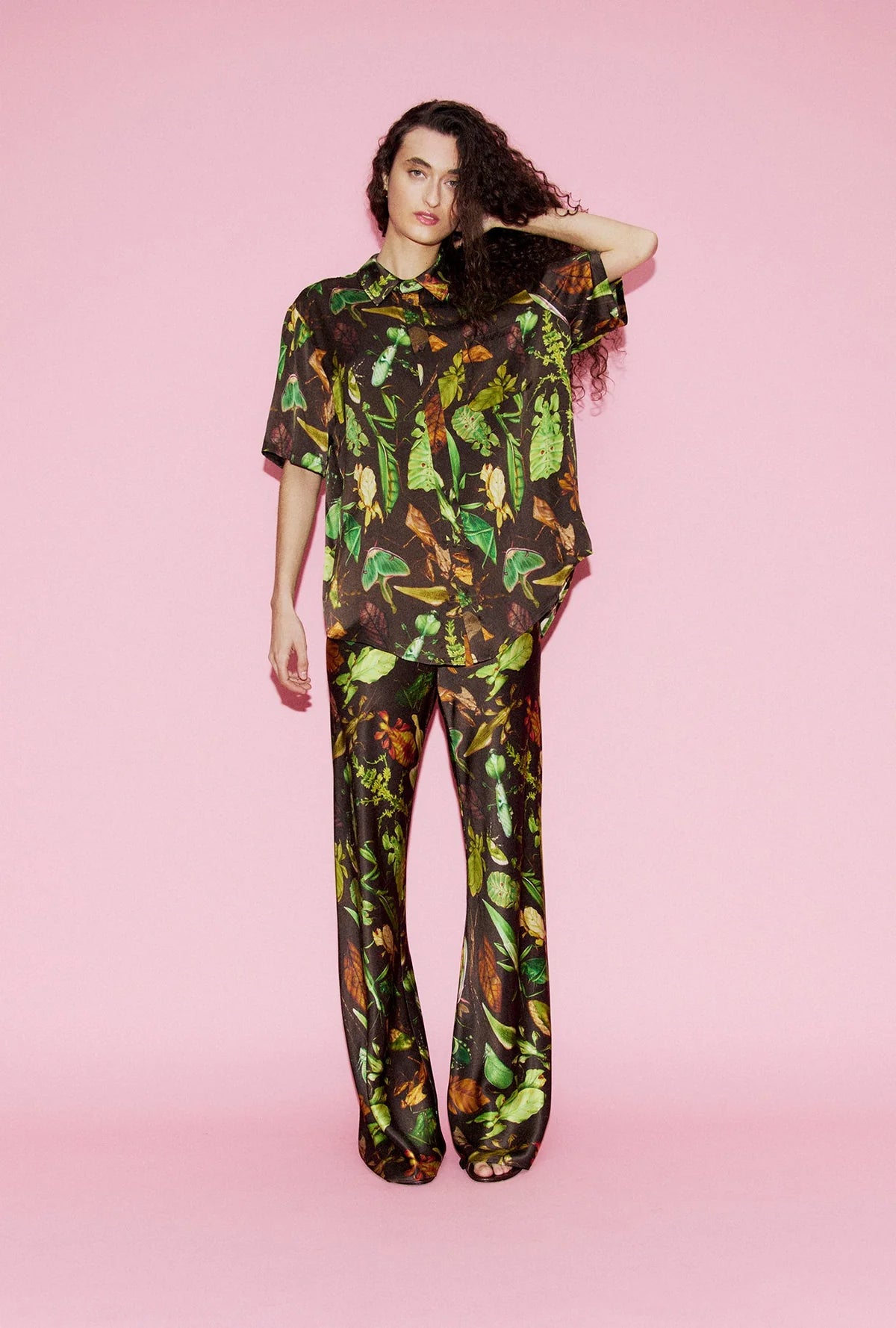 Short Sleeve Boyfriend Shirt - Bug Camo