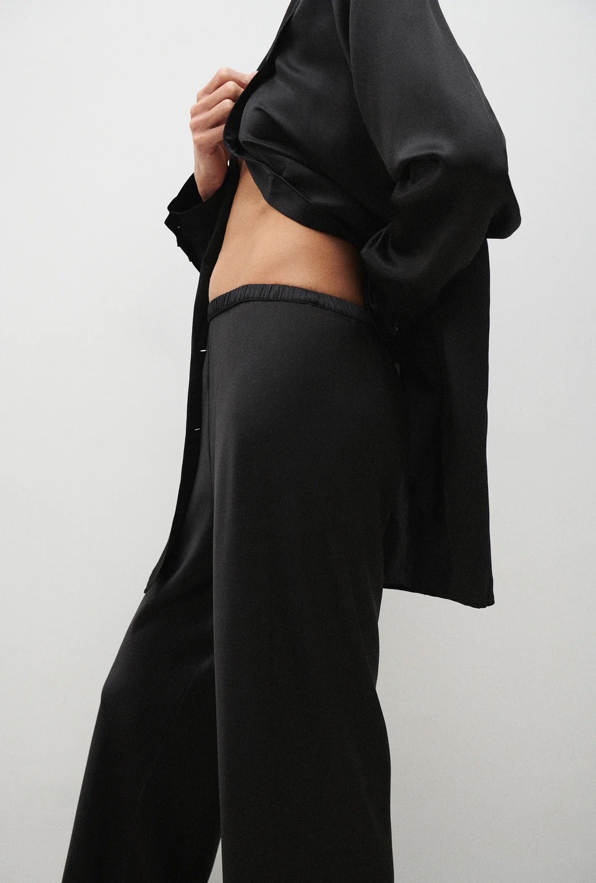 Bias Cut Pants - Black