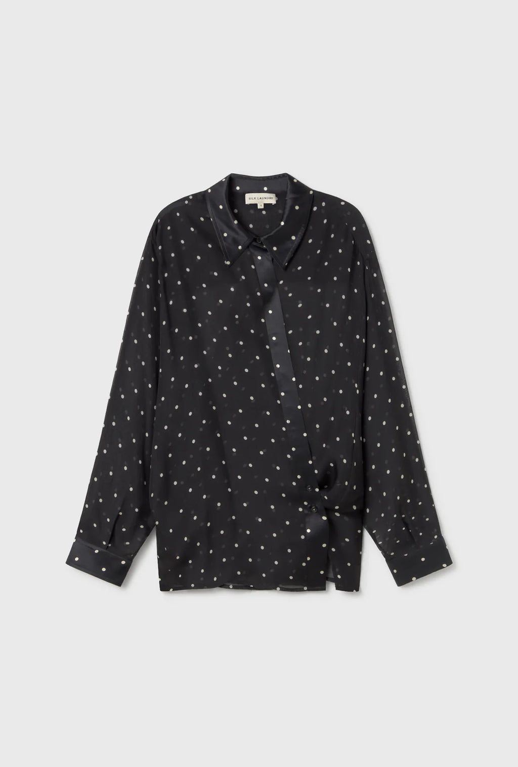 Chiffon Wrap Shirt - Small Polka Dot