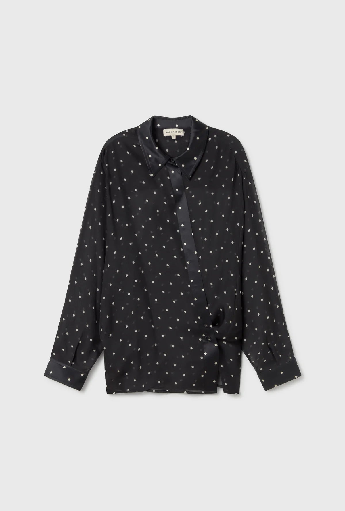 Chiffon Wrap Shirt - Small Polka Dot