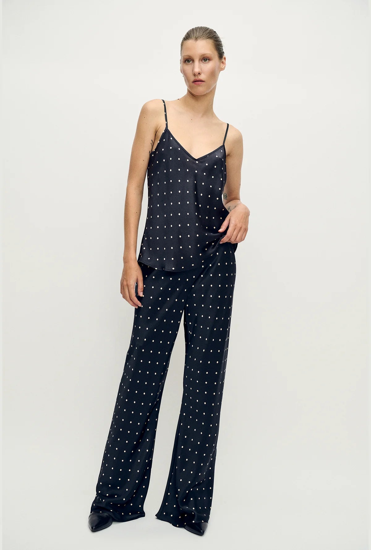 Bias Cut Pants - Small Polka Dots