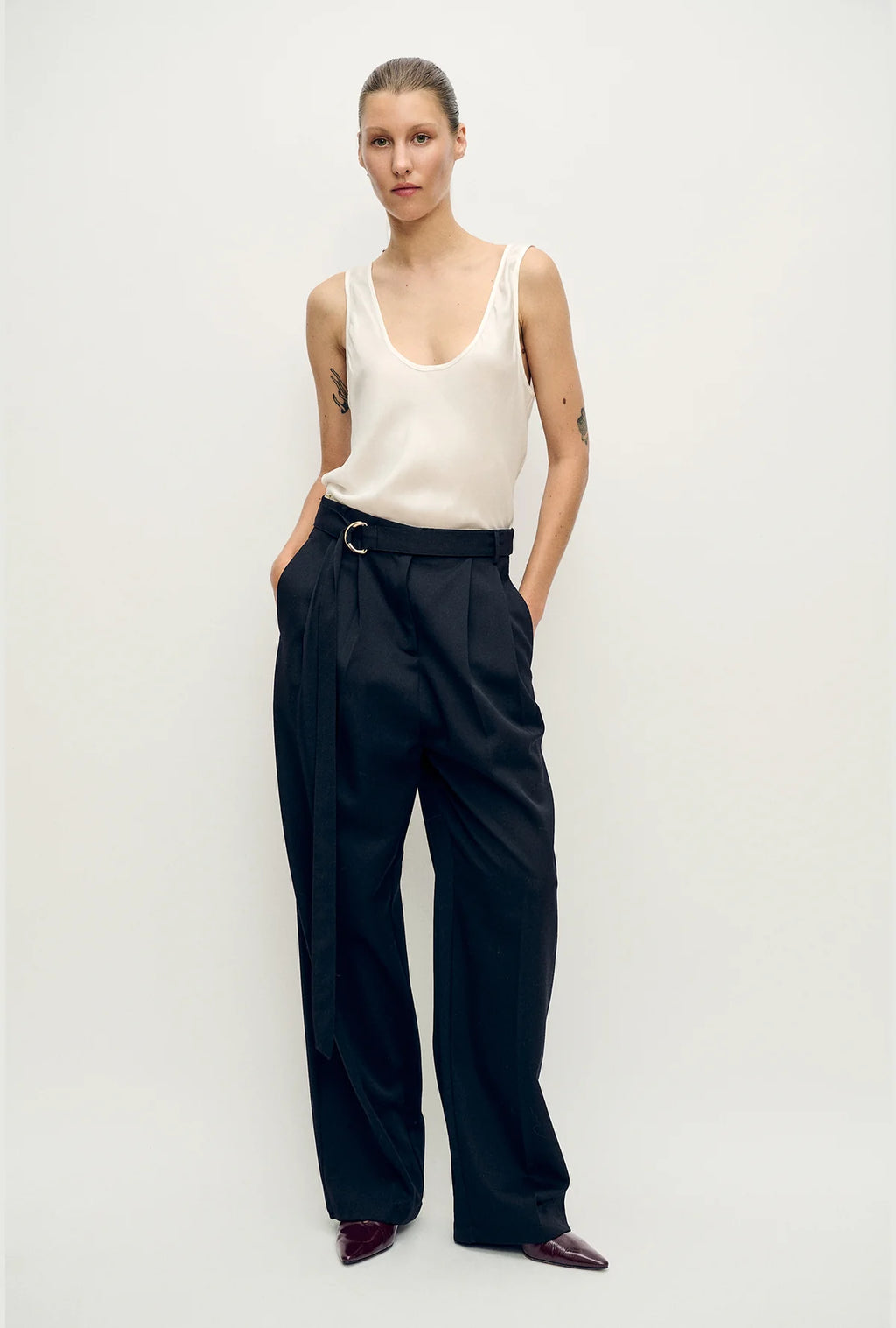 Scoop Neck Tank - White