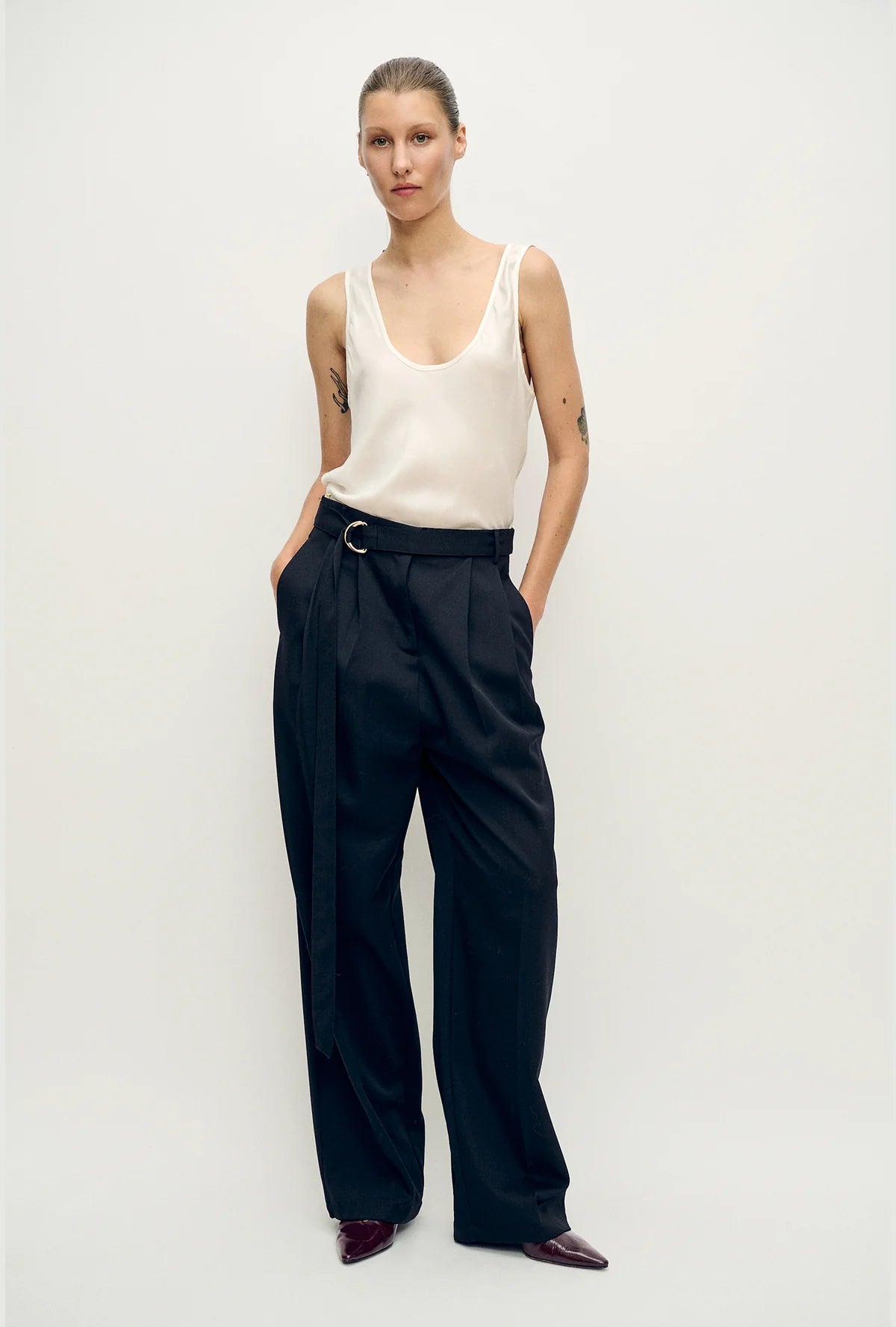 Scoop Neck Tank - White