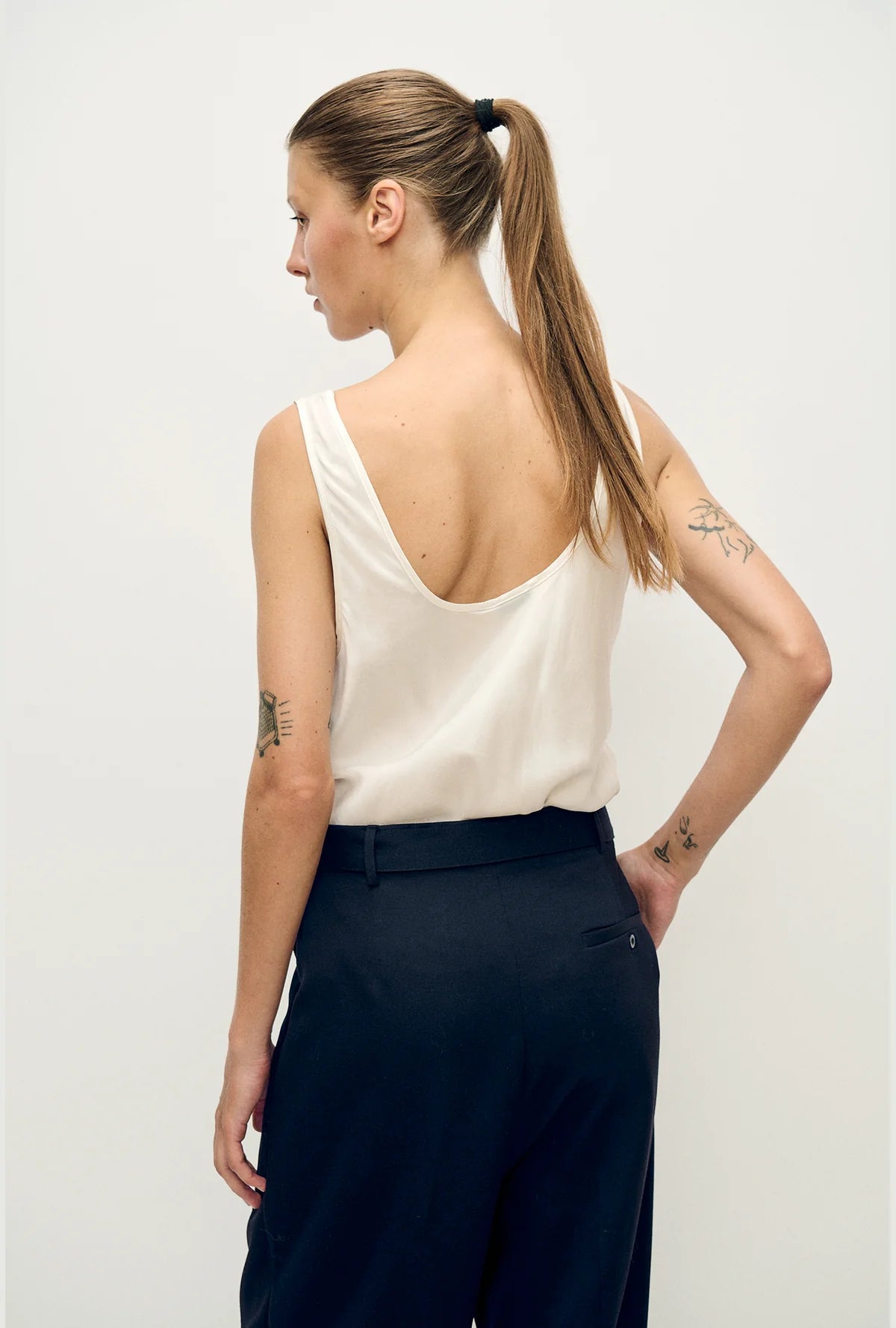 Scoop Neck Tank - White