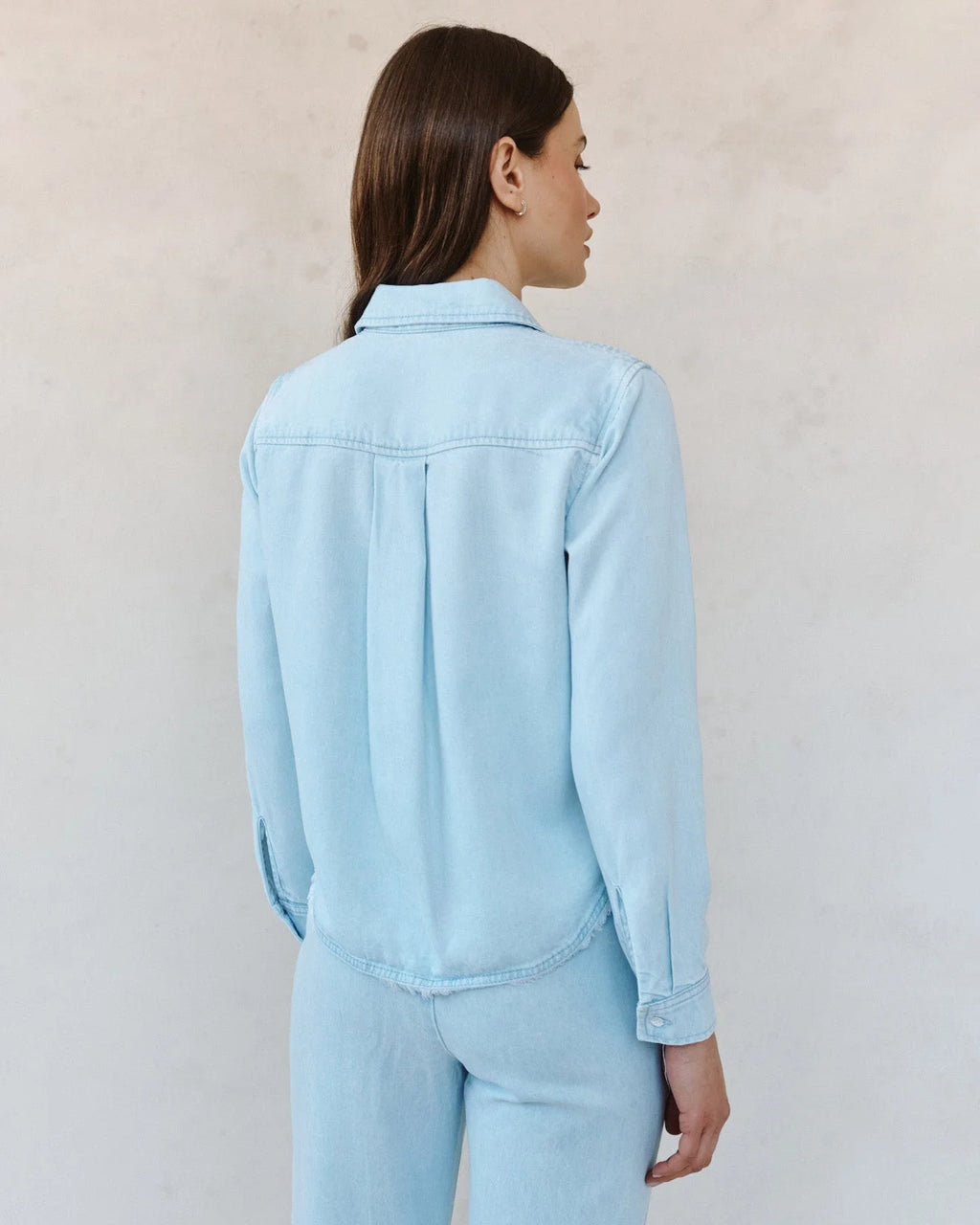 Frayed Hem Shirt - Coastal Wash