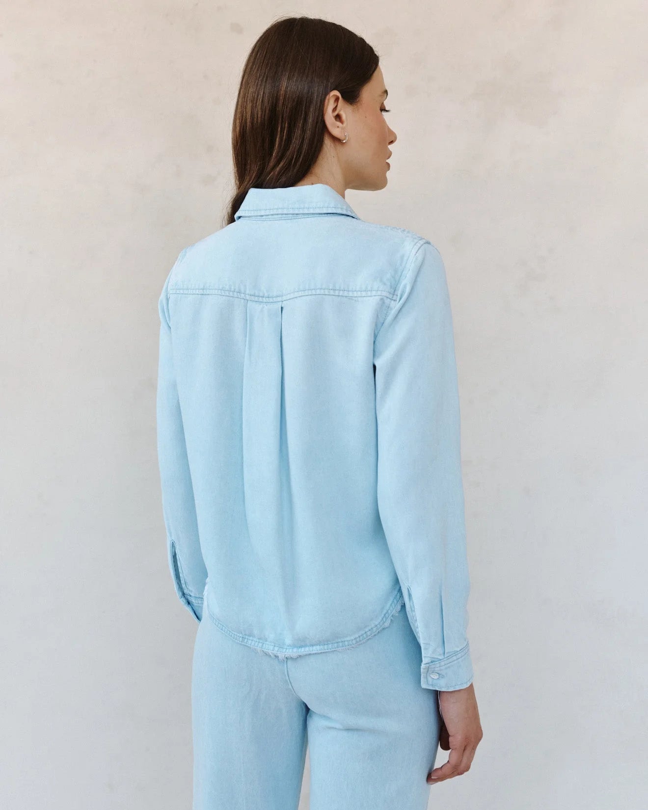 Frayed Hem Shirt - Coastal Wash