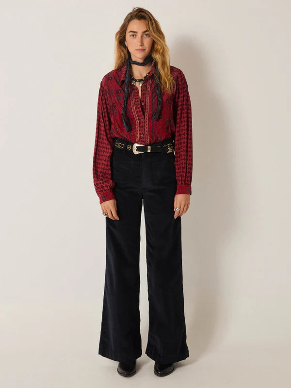 Emilie Bordeaux Blouse
