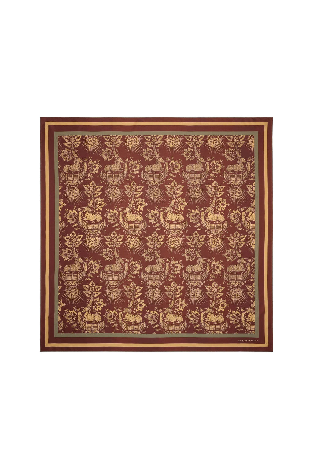 Unicorn Silk Scarf Chocolate