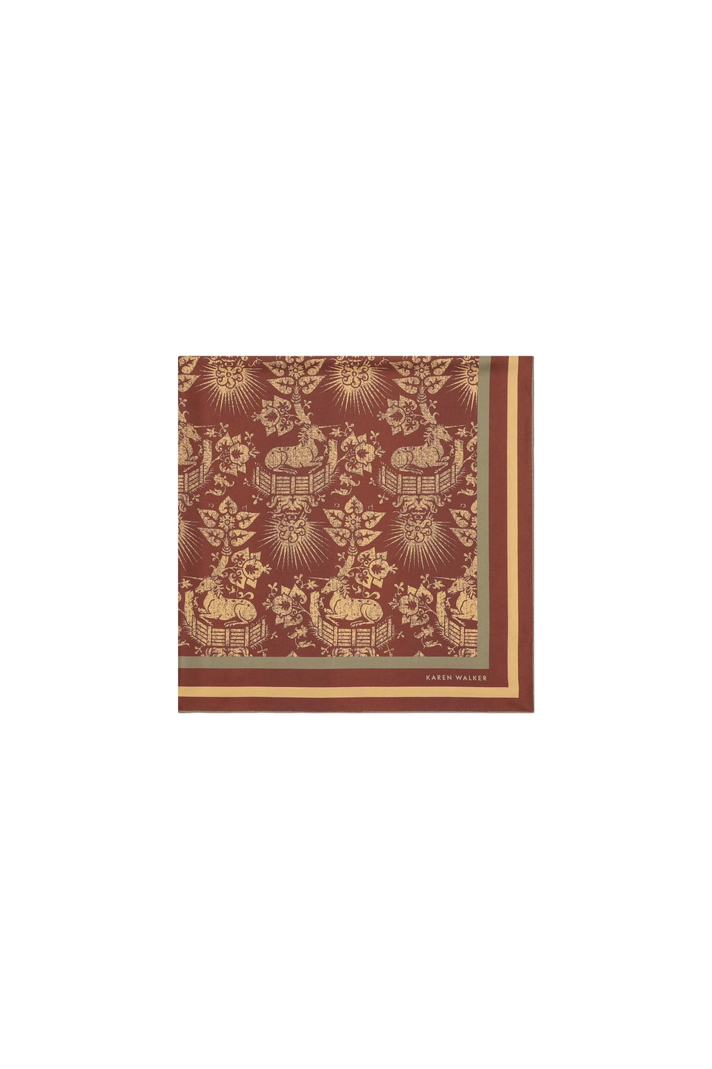 Unicorn Silk Scarf Chocolate