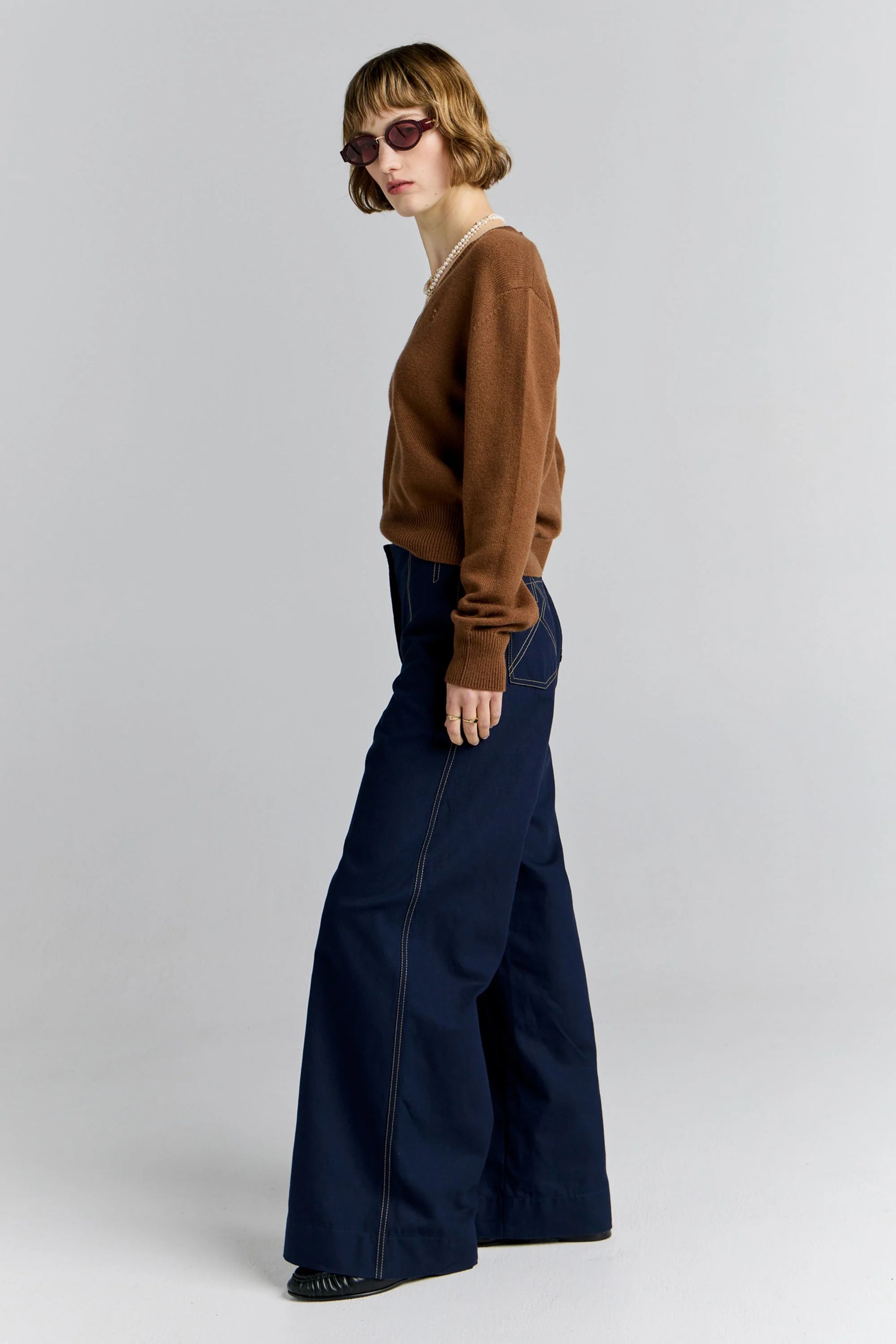 Palazzo Lounge Pants Navy