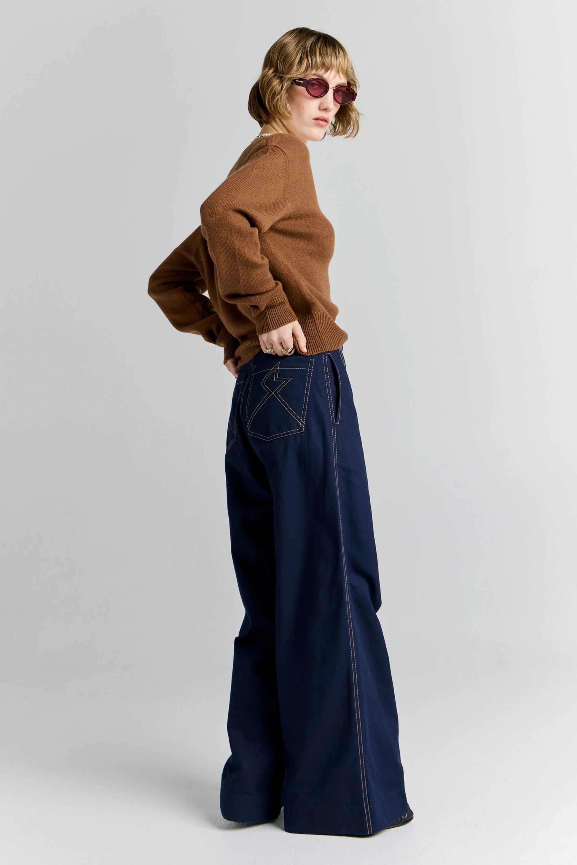 Palazzo Lounge Pants Navy