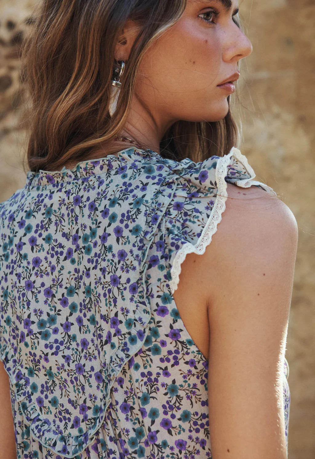 Mimi Rose Sleeveless Boho Dress