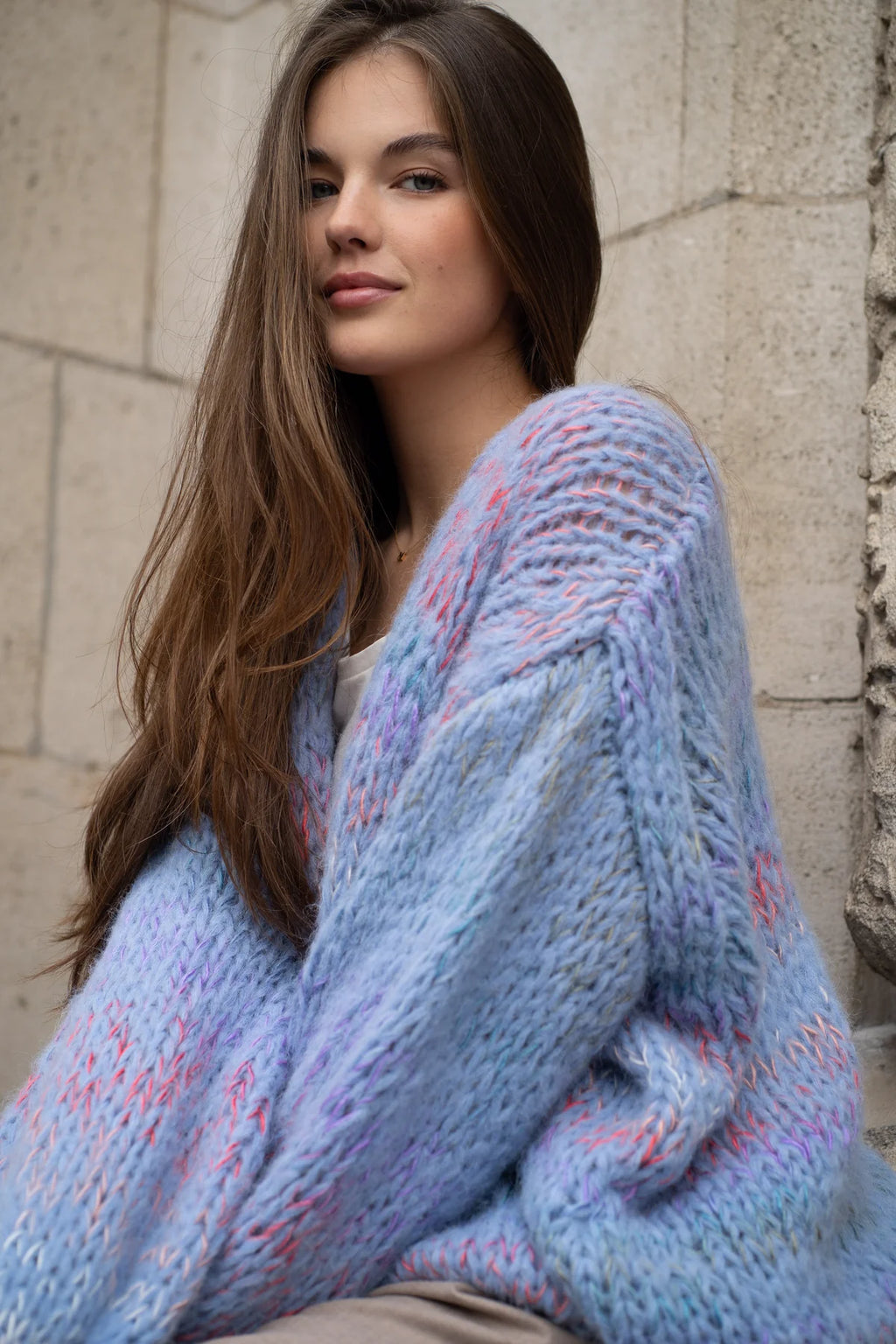 Isa Cardigan- Jeans Blue