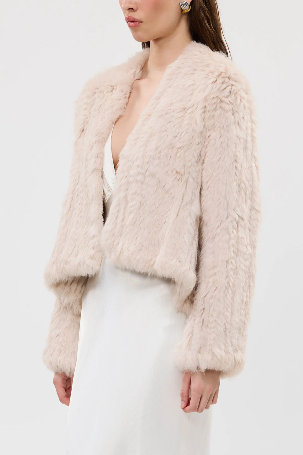Emma Fur Jacket - Stone