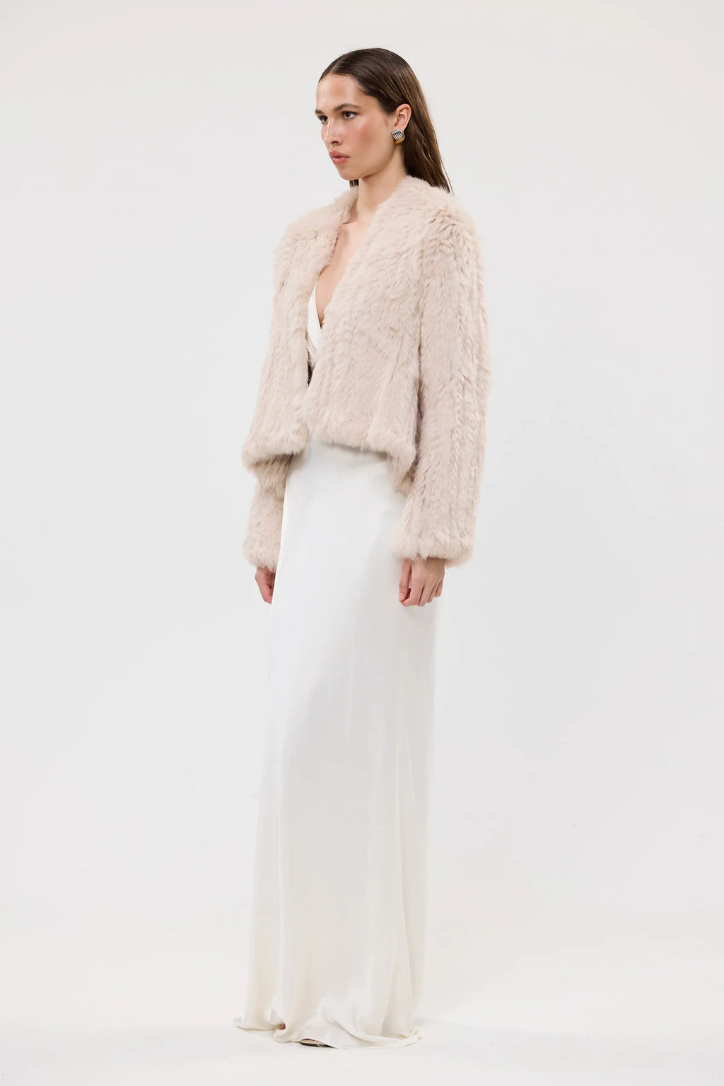 Emma Fur Jacket - Stone